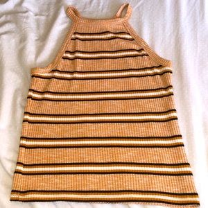 Orange Striped Halter Top